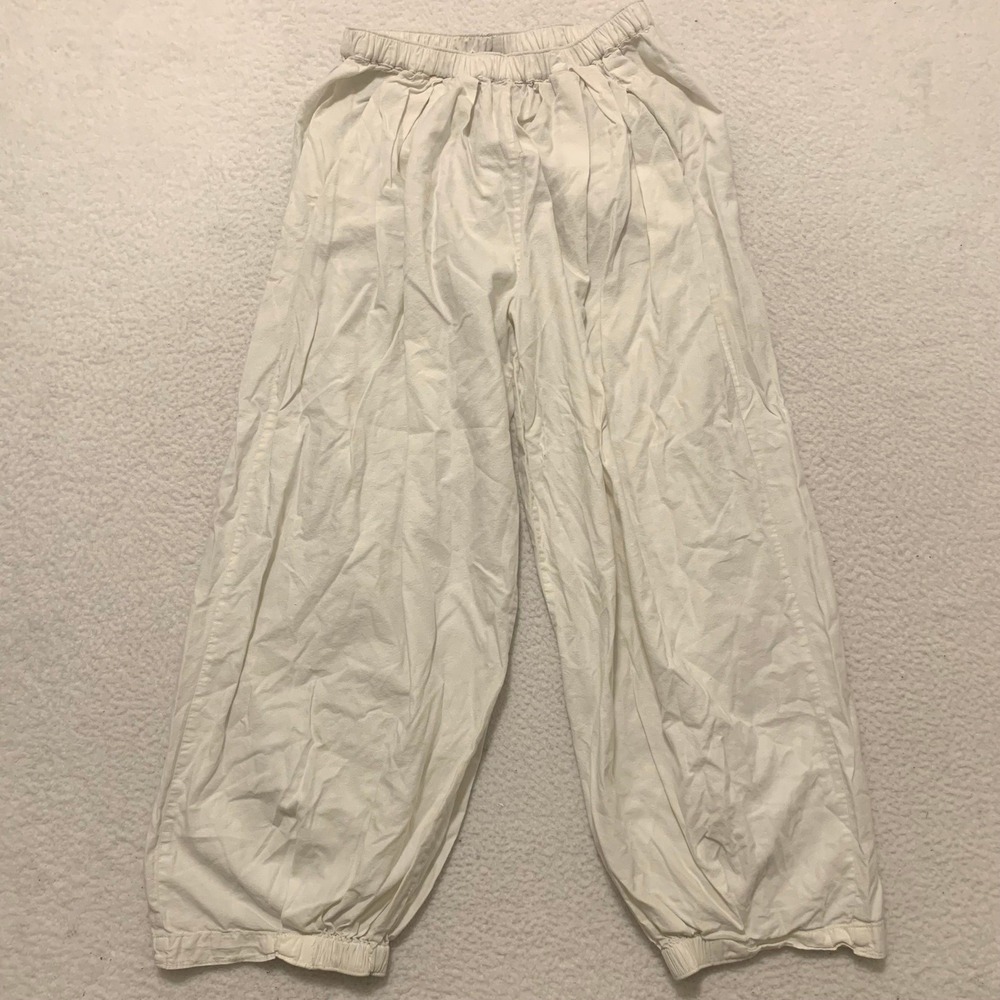 Free People Balloon Pants Womens XS (27x25) Elastic Waist Tapered Joggers White